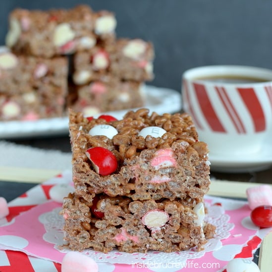 Peppermint Mocha Rice Krispie Treats from www.insidebrucrewlife.com - a fun coffee house twist to the classic krispie treat