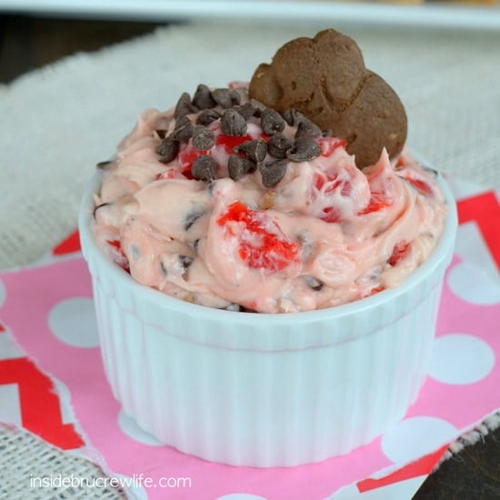 This sweet dip is full of cherries, pecans, and chocolate chips. It will have you wanting to lick the bowl clean.