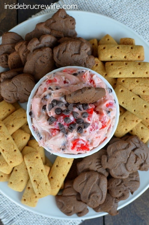 This sweet dip is full of cherries, pecans, and chocolate chips. It will have you wanting to lick the bowl clean.