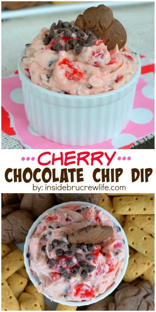 This sweet dip is full of cherries, pecans, and chocolate chips. It will have you wanting to lick the bowl clean.