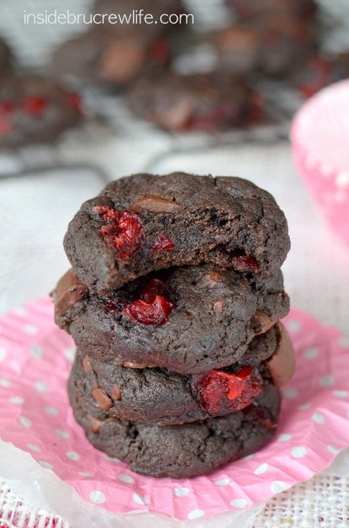 Quadruple Chocolate-Cherry Cookies