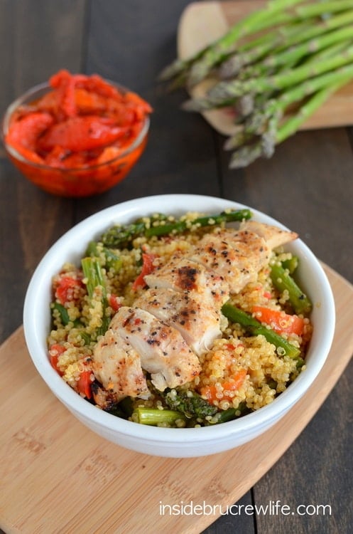 Roasted Red Pepper and Asparagus Quinoa