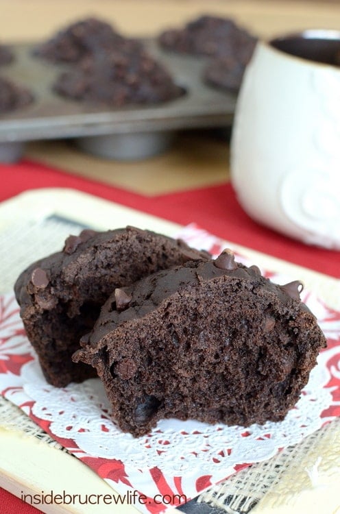 Skinny Chocolate Muffins - using healthier ingredients makes chocolate a great choice for breakfast