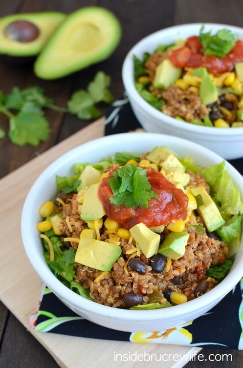 Beef Taco Quinoa Salad Bowls