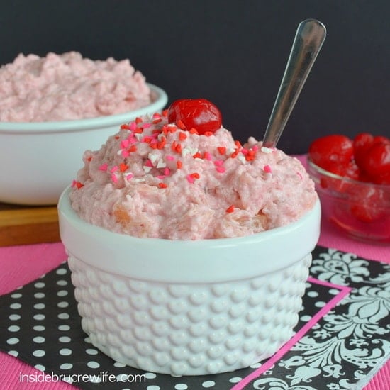 Cherry Jello Salad - this easy and light Jello salad tastes delicious and is the perfect shade of pink
