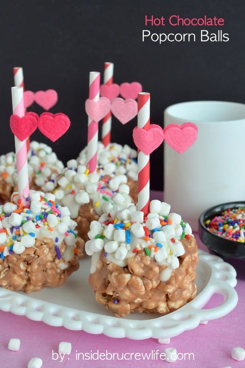 Hot Chocolate Popcorn Balls - a fun and delicious way to enjoy chocolate covered popcorn