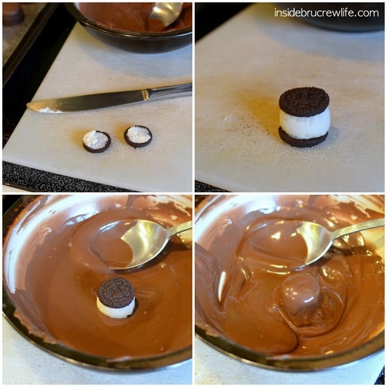 Step by step pictures on how to make Oreo Coconut Cream Truffles.
