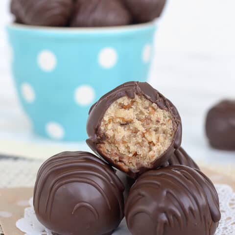 Amaretto Pecan Cookie Dough Truffles