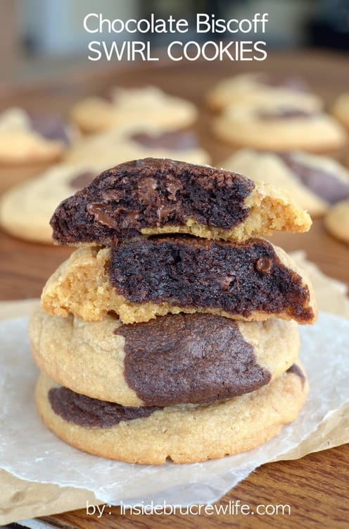 Chocolate Biscoff Swirl Cookies - chocolate and Biscoff cookie dough swirled into one fabulous cookie