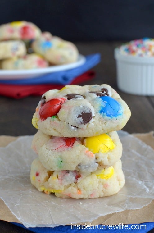 Sprinkles and M&M's turn these cookies into a fun birthday treat!