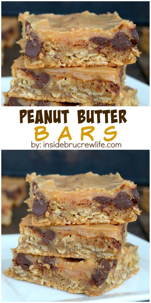 Peanut Butter Bars - easy peanut butter bars with a peanut butter glaze that everyone will love