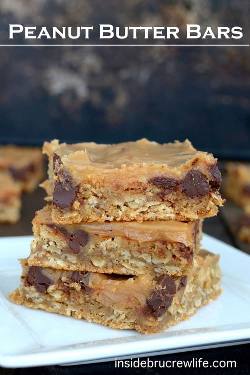 Peanut Butter Bars - easy peanut butter bars with a peanut butter glaze that everyone will love