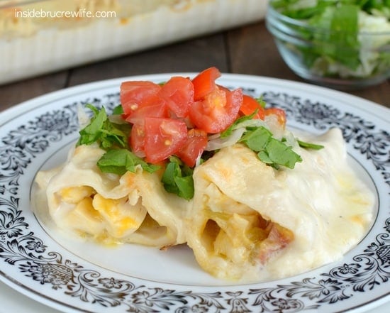 Chicken Bacon Alfredo Enchiladas