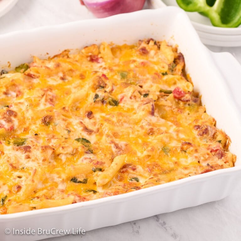 Chicken Bacon Ranch Pasta Bake Recipe - Inside BruCrew Life