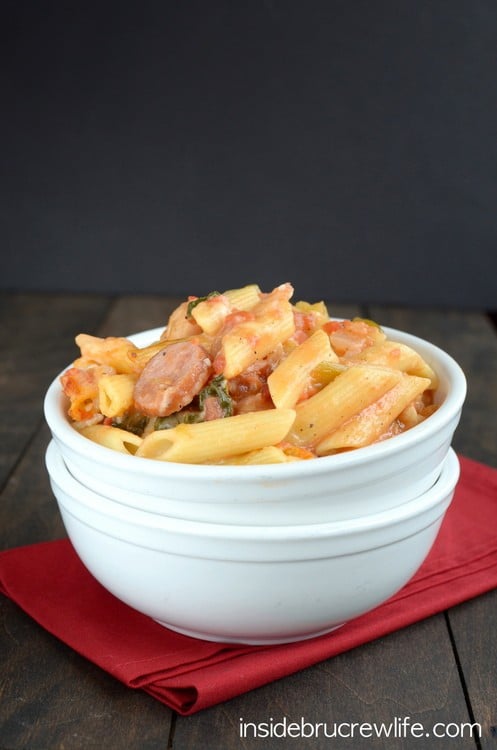 Chicken Sausage Pasta Bake