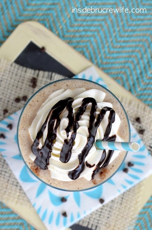 Frozen yogurt, coffee, and chocolate chips makes an amazing healthy dessert