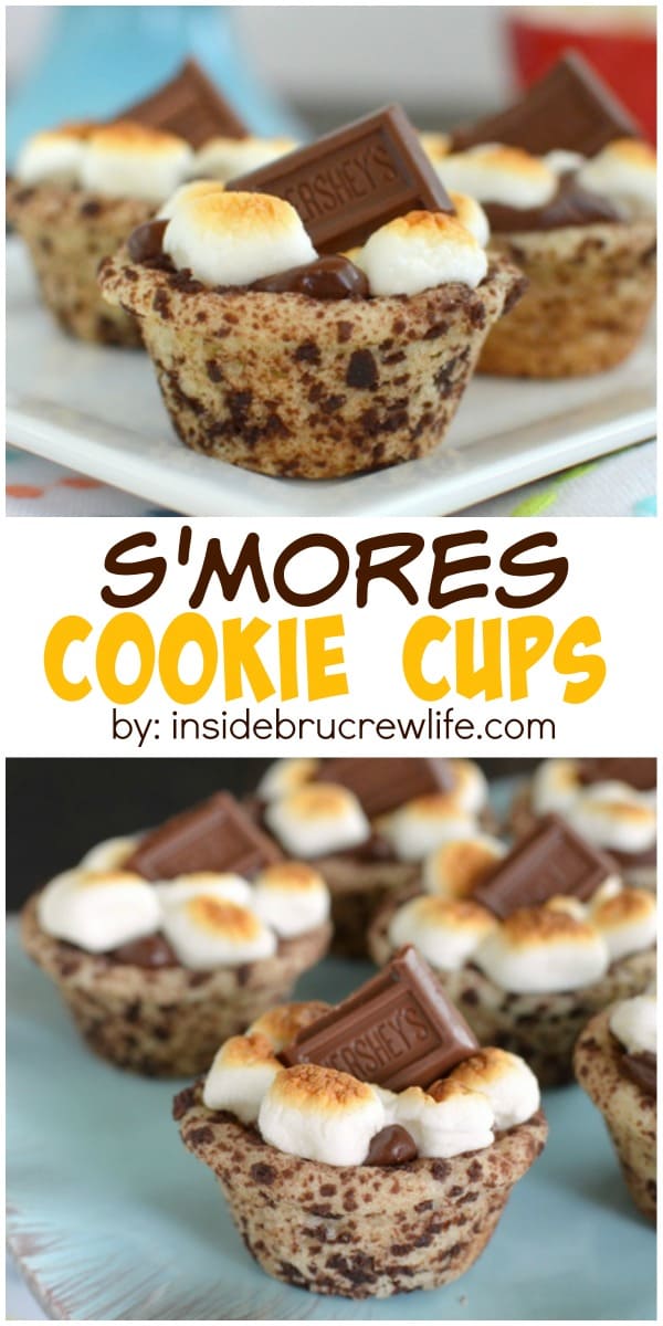 These cookie cups are an easy way to enjoy a s'mores without the mess of a campfire. So delicious and fun!