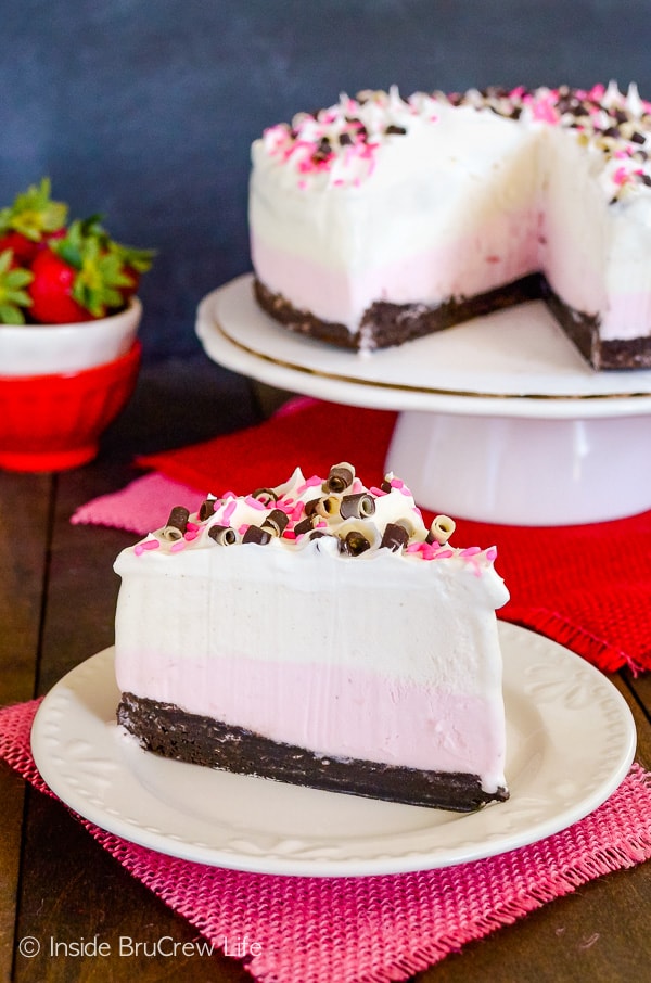 Neapolitan Brownie Ice Cream Cake