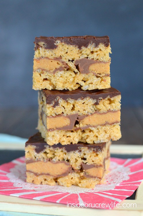 Peanut Butter Cup Rice Krispie Treats 