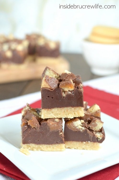 Twix Fudge - easy chocolate fudge full of Twix candy bars