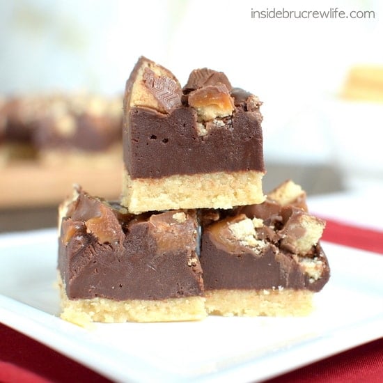 Twix Fudge - easy chocolate fudge full of Twix candy bars