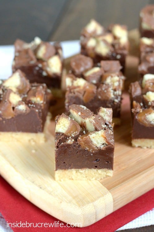 Twix Fudge - easy chocolate fudge full of Twix candy bars