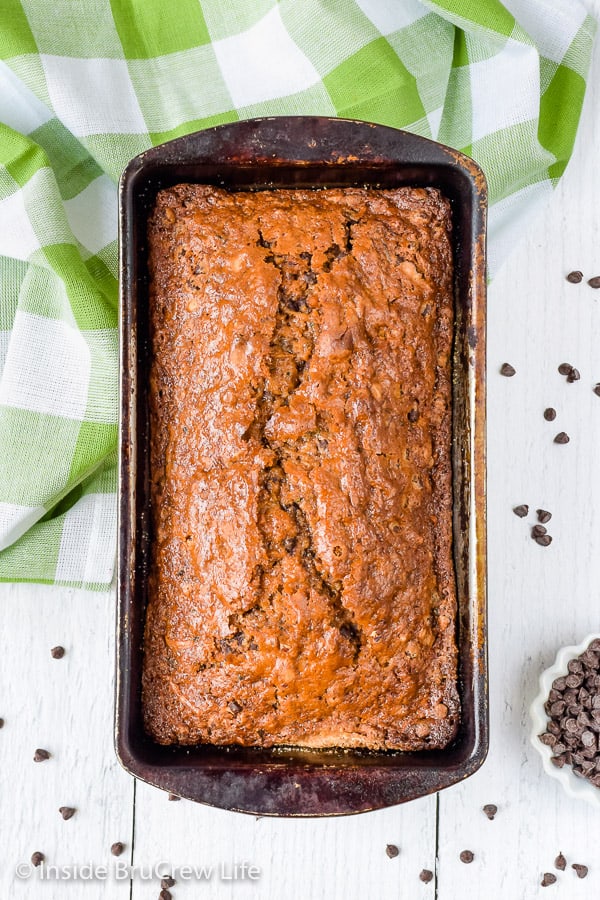 Best Chocolate Chip Zucchini Bread - zucchini, chocolate chips, coconut, and pecans make this the best zucchini bread you will ever have. #zucchini #sweetbread #breakfast #brunch #recipe