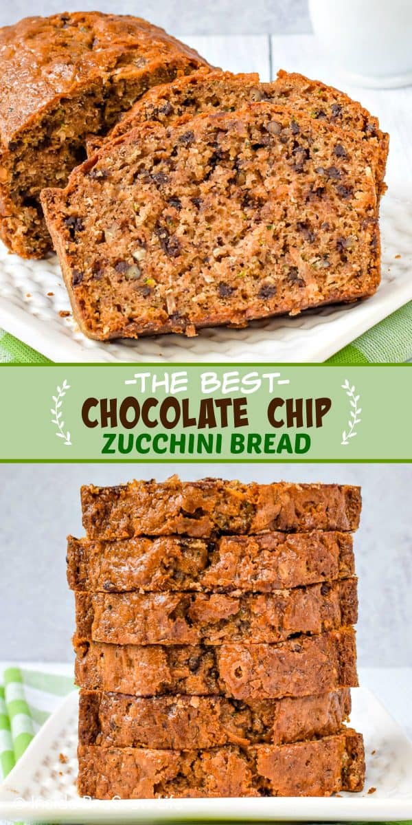 Best Chocolate Chip Zucchini Bread - adding chocolate, pecans, and coconut to this sweet bread makes this the best zucchini bread. Make this easy recipe and enjoy it for breakfast. #zucchini #sweetbread #breakfast #brunch #recipe