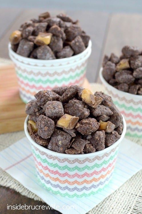 Salted Caramel Brownie Brittle Muddy Buddies