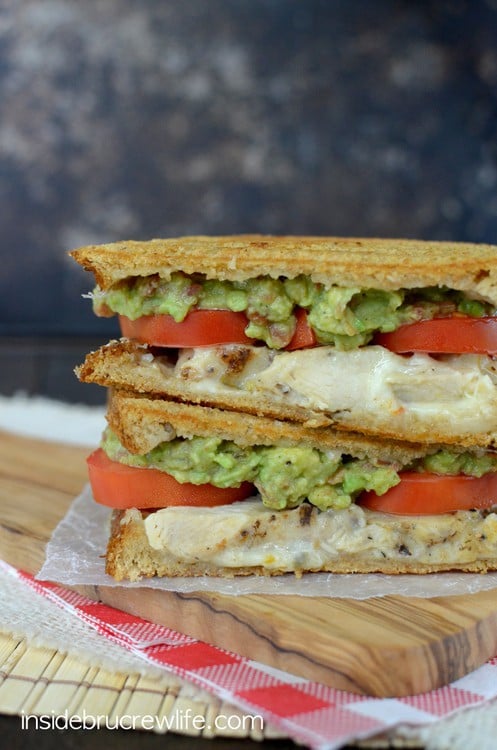 Spicy Chicken Panini - easy chicken panini sandwich recipe with spicy cheese and guacamole
