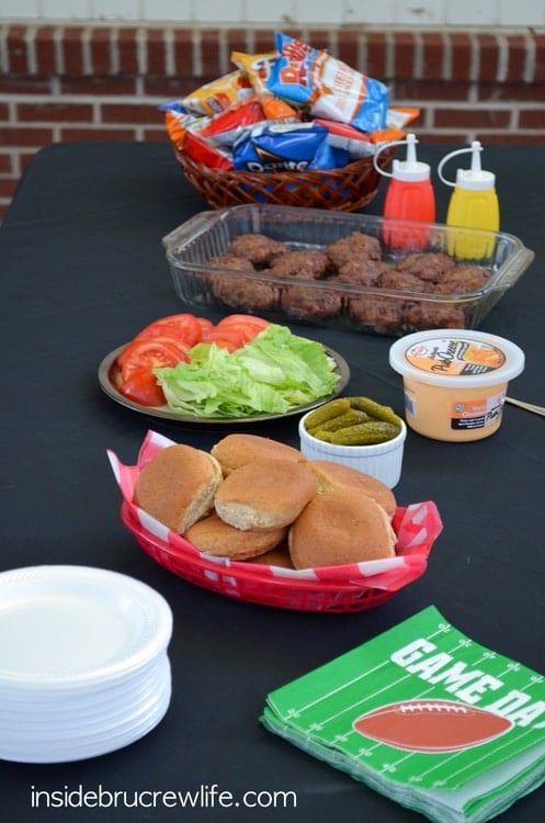 Cheddar Bacon Ranch Sliders table scene