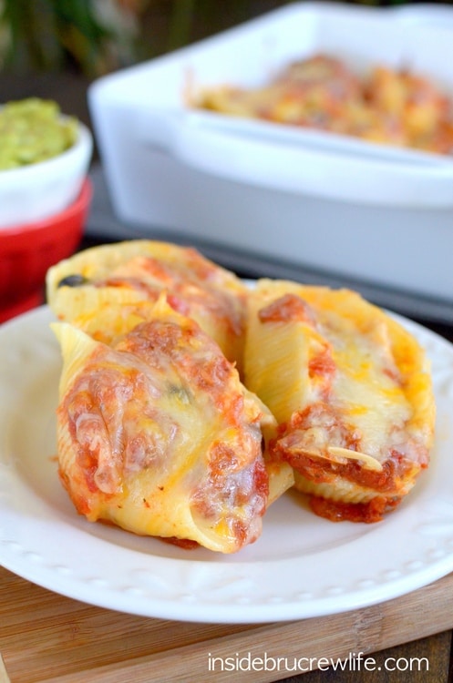 Creamy Salsa Chicken Stuffed Shells