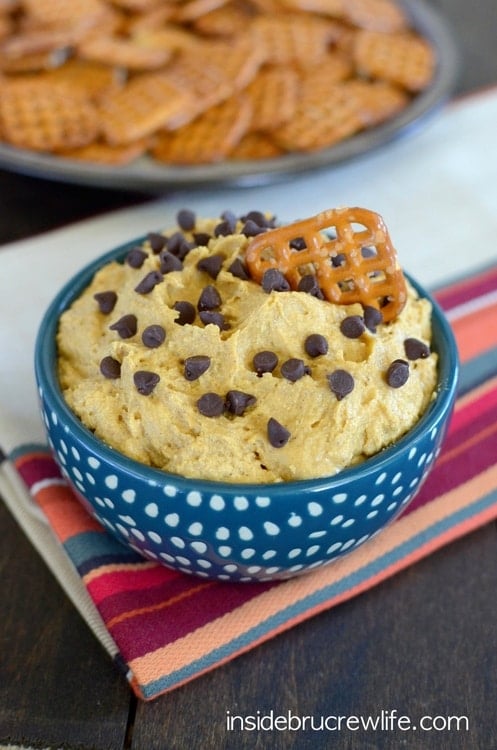Golden Oreos and pumpkin make this fun sweet dip something you won't be able to resist dipping everything into!