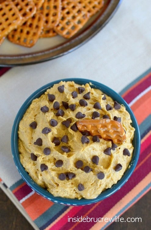 Golden Oreos and pumpkin make this fun sweet dip something you won't be able to resist dipping everything into!