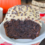 Chocolate Pumpkin Bread with Caramel Frosting
