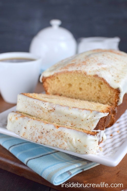 Two times the eggnog makes this frosted bread an awesome holiday breakfast or snack choice