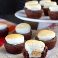 Peanut Butter Cup S’mores Brownie Bites