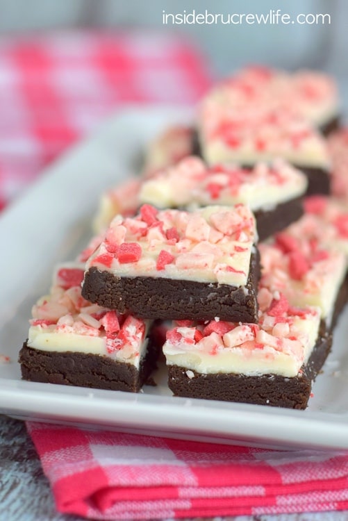 No bake mocha cookie dough with a white chocolate and peppermint topping will be a fun addition to your holiday cookie trays.