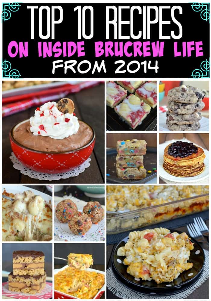 The Top 10 recipes from Inside BruCrew Life from 2014.  Dinner and dessert recipes made the list!