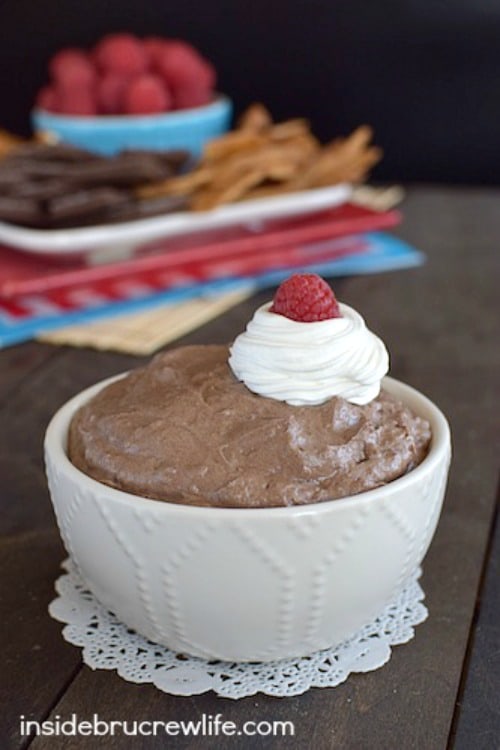 This easy and delicious chocolate raspberry dip can be made in under 10 minutes. It's perfect for dipping just about anything into it!