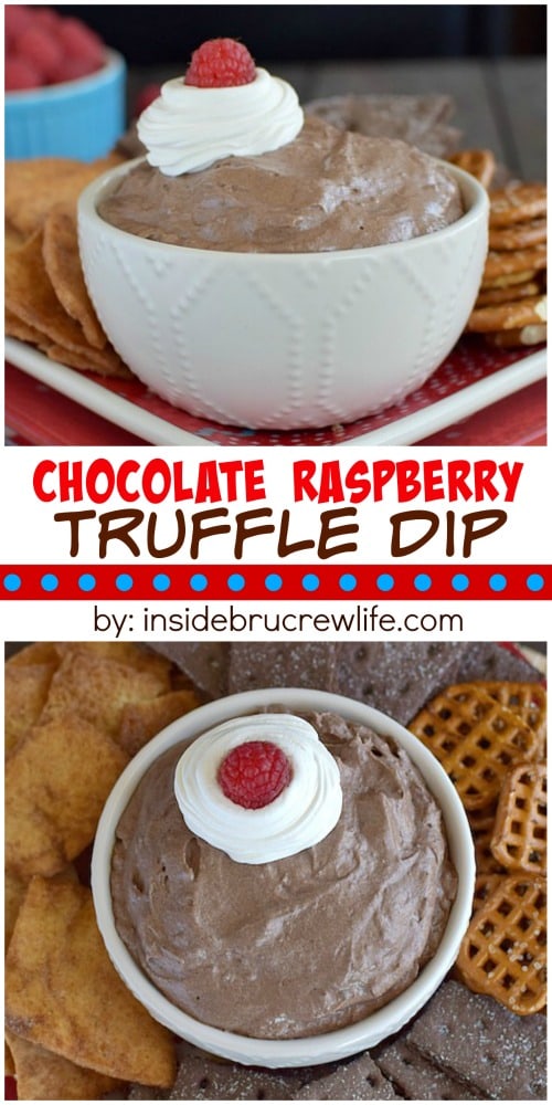 This easy and delicious chocolate raspberry dip can be made in under 10 minutes. It's perfect for dipping just about anything into it!