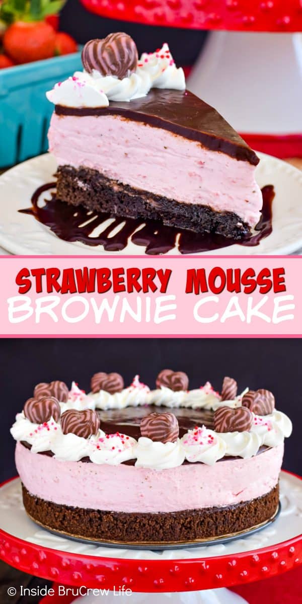 2 pictures of a chocolate covered strawberry dessert separated by a text box.