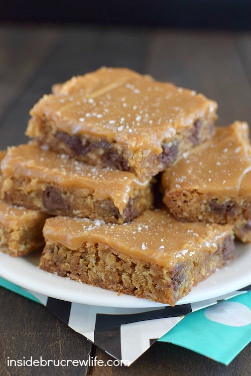 These caramel peanut butter bars are absolutely delicious! Sweet and salty in every bite!