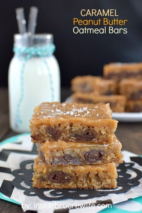 These caramel peanut butter bars are absolutely delicious! Sweet and salty in every bite!