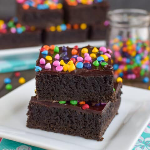 Frosted Rainbow Chip Brownies