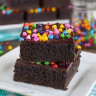 Frosted Rainbow Chip Brownies Recipe- Copycat Cosmic Brownies