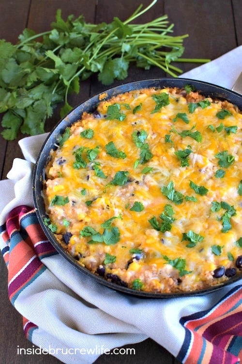 This easy skillet dinner can be made in less than 30 minutes. Perfect for those busy nights when you still want to do dinner as a family. #choppedathome #contest #realcheesepeople #ad