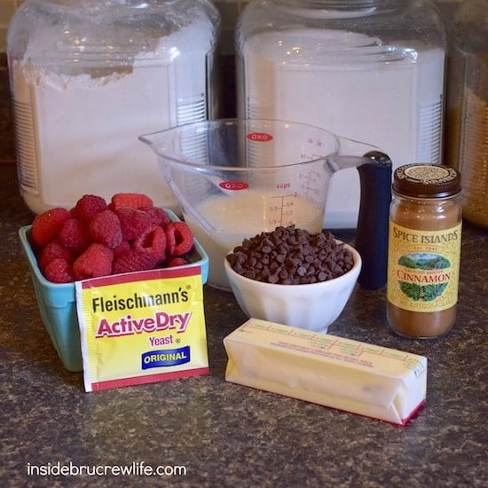 Raspberry Chocolate Chip Pull Apart Coffee Cake ingredients 