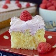 Raspberry Hazelnut Poke Cake