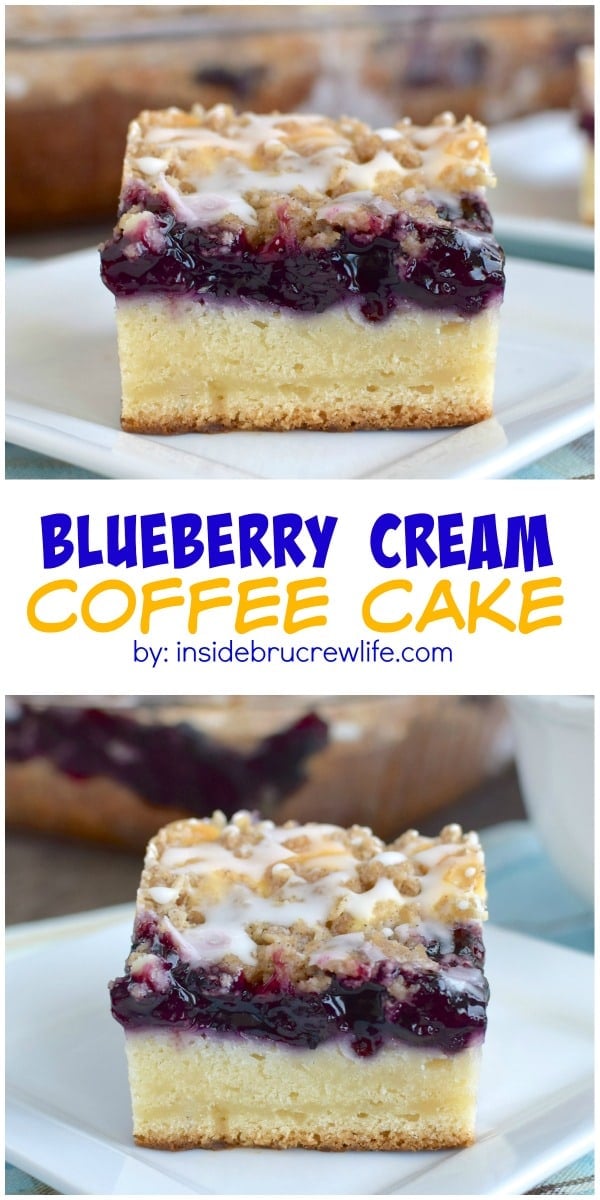 Blueberry, cheesecake, and crumble make this a breakfast coffee cake that everyone will enjoy!